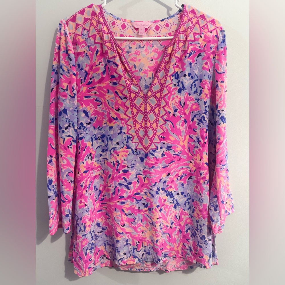 Lilly Pulitzer Coco Coral Crab Print Womens Size S - Picture 2 of 4